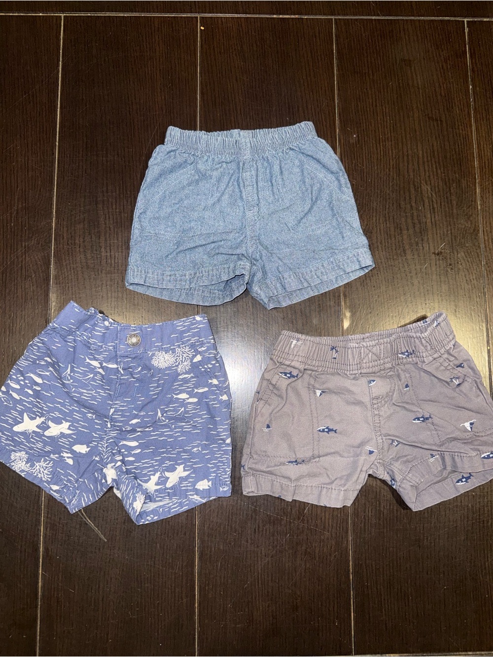 Carter's Three-Pack Toddlers' Blue, Navy & Gray Shorts